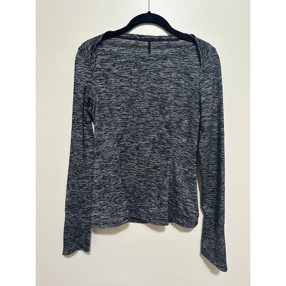 Lululemon Shirt Womens 4 Gray Space Dye Runderful Long Sleeve Thumb Holes Yoga - Picture 1 of 6